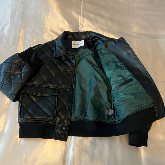 Quilted Puffer Leather Jacket - Picture 2 of 7